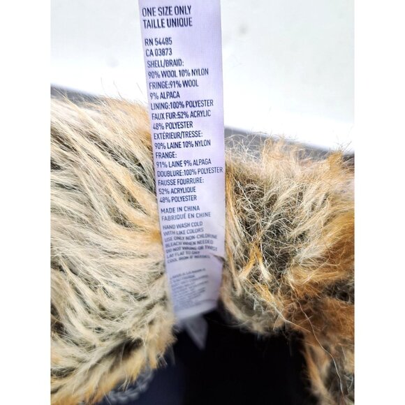 American Eagle Outfitters Mohawk Trapper Knit Hat Braid Tassels Wool Alpaca Warm - Picture 7 of 7